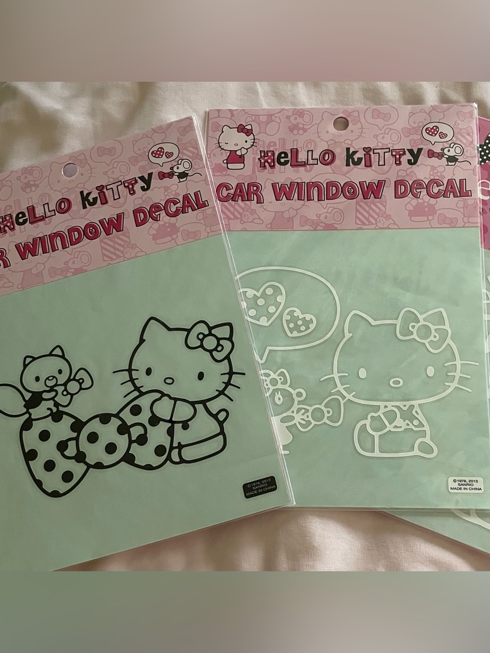 Hello Kitty Black & White Car Window Decals - Set of 2